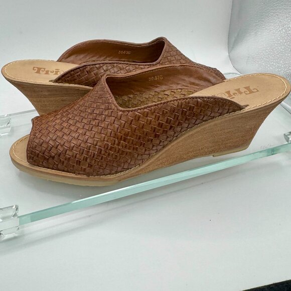 Trivia Woven Leather Mule Sandals – Brown – Women’s EU 36 / US 6 - Picture 2 of 10